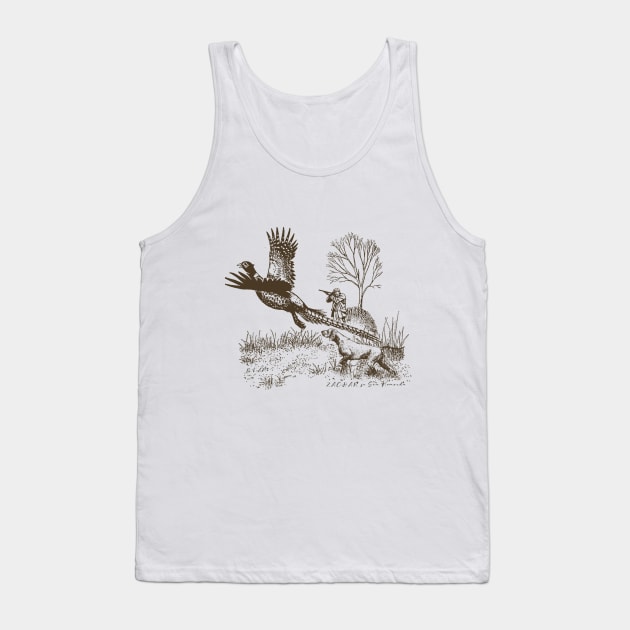 Hunting pheasant with GSP Tank Top by German Wirehaired Pointer 